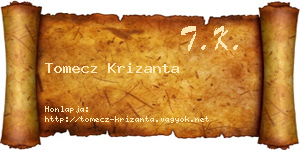 Tomecz Krizanta névjegykártya